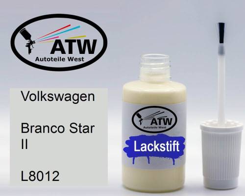 Volkswagen, Branco Star II, L8012: 20ml Lackstift, von ATW Autoteile West.